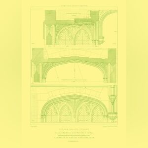 Architectural Print: Eltham Palace Groining of Bay Window / Size A2